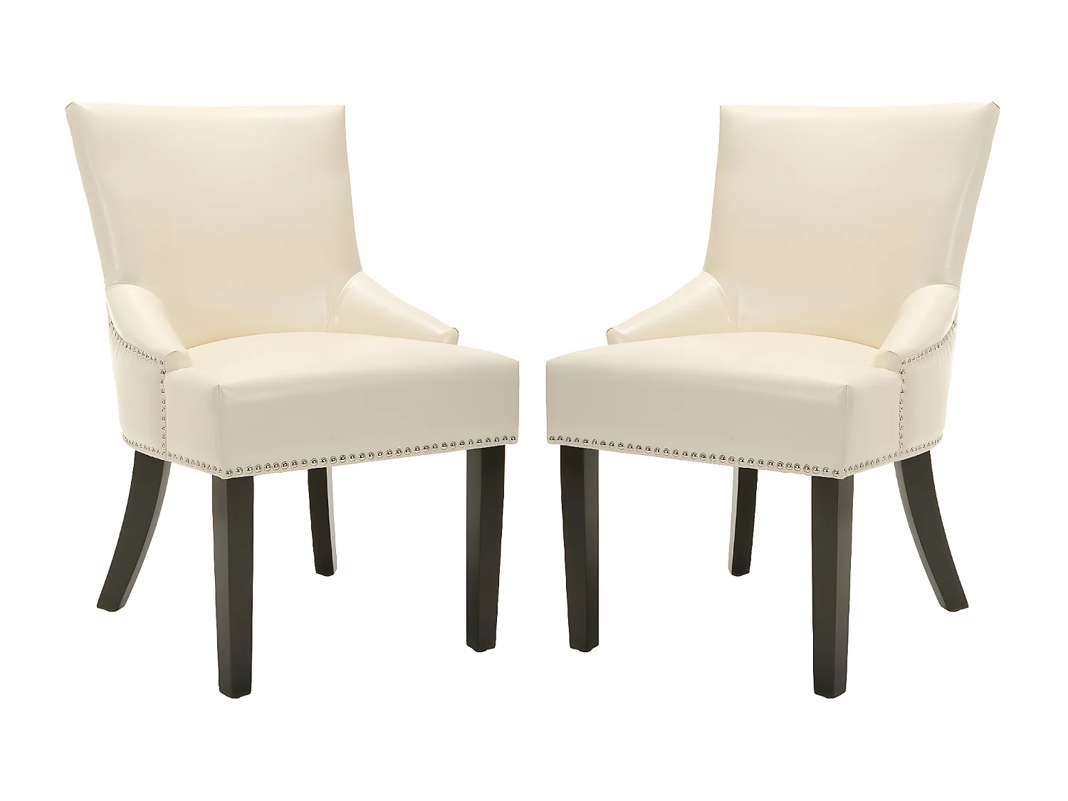 Lot de 2 chaise Crème et cuir 64 X 55 X 87.88 cm - Luanne