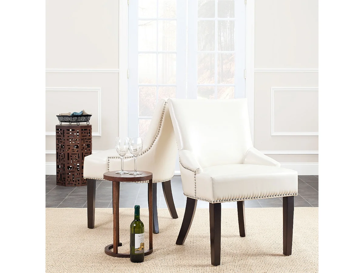 Lot de 2 chaise Crème et cuir 64 X 55 X 87.88 cm - Luanne