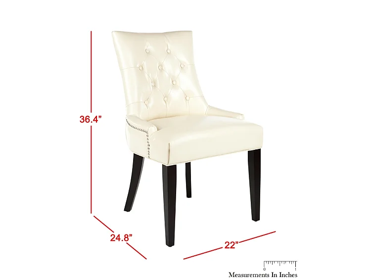 Lot de 2 chaise Crème et cuir 60 X 56 X 92.45 cm - Saundra