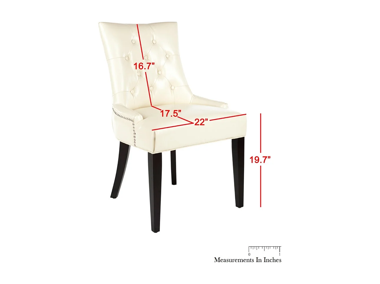 Lot de 2 chaise Crème et cuir 60 X 56 X 92.45 cm - Saundra