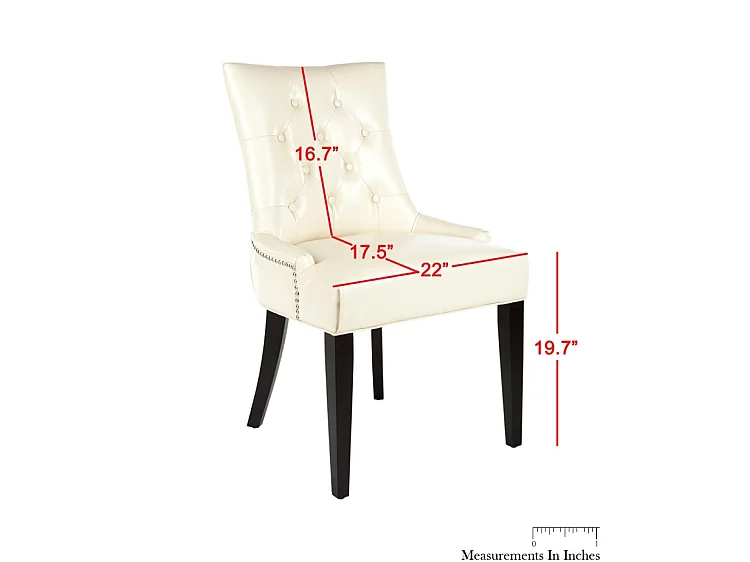 Lot de 2 chaise Crème et cuir 60 X 56 X 92.45 cm - Saundra