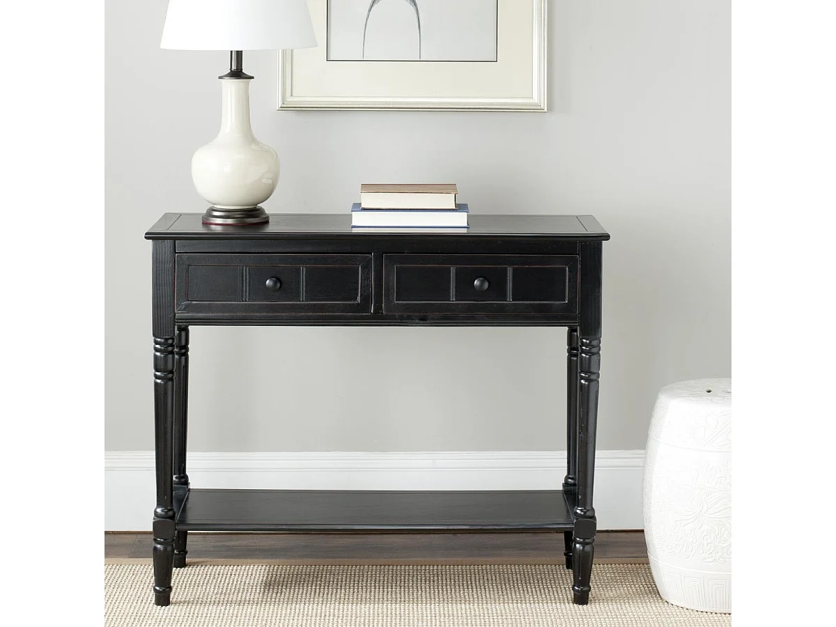 Table d'appoint Distressed et noir 35 X 91 X 73.66 cm - Margarite