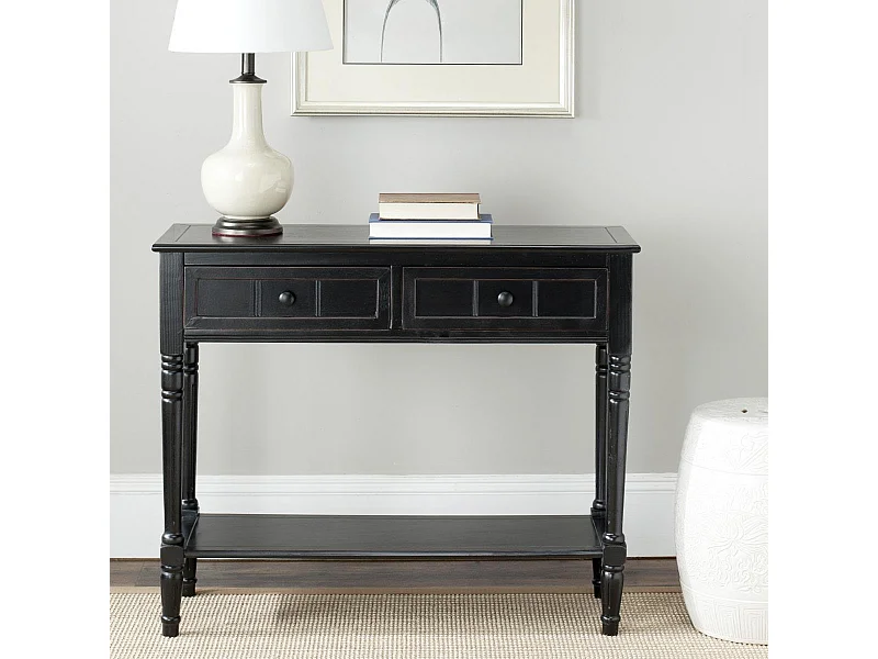 Table d'appoint Distressed et noir 35 X 91 X 73.66 cm - Margarite