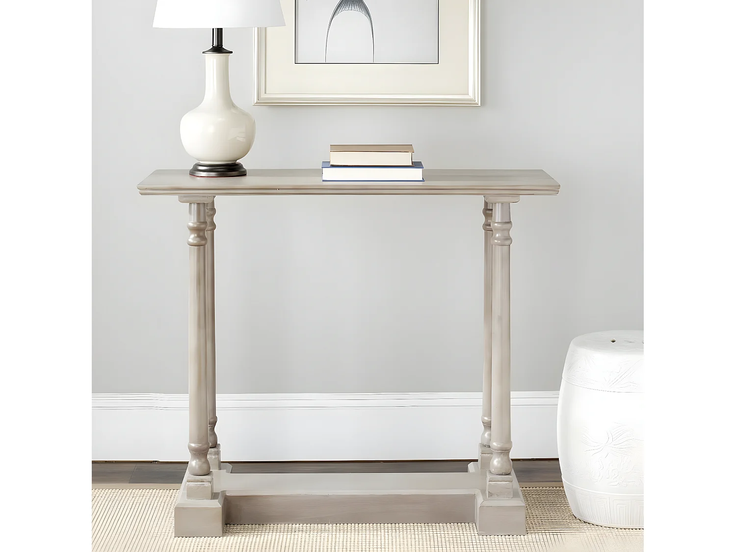 Table d'appoint Gris Vintage 40 X 96 X 81.02 cm - Elvia