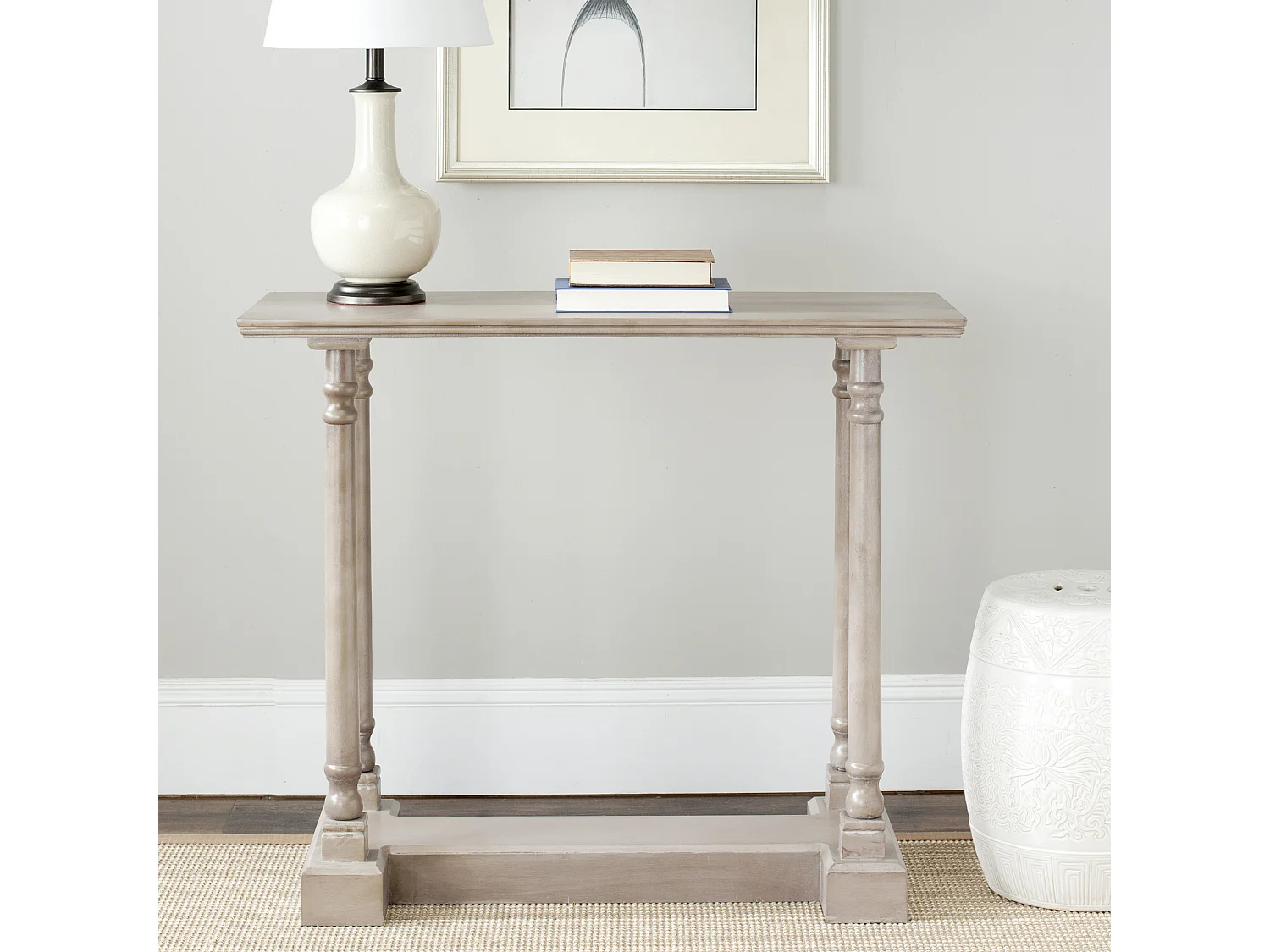 Table d'appoint Gris Vintage 40 X 96 X 81.02 cm - Elvia
