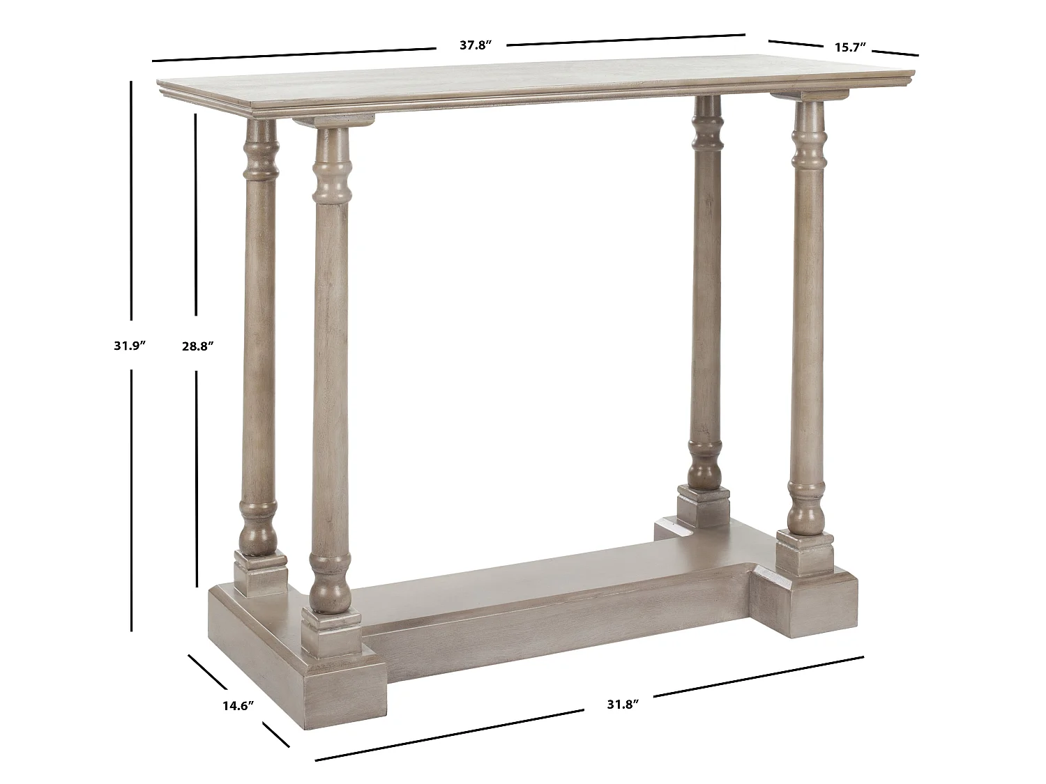 Table d'appoint Gris Vintage 40 X 96 X 81.02 cm - Elvia