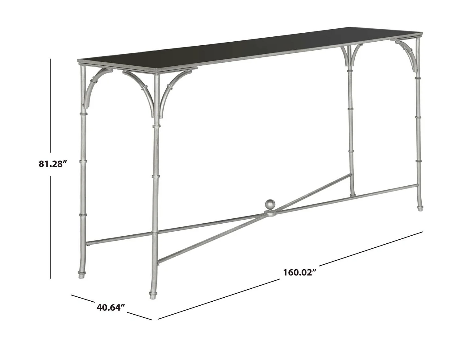 Table d'appoint Argent et noir 160 X 40 X 81.28 cm - Vennie