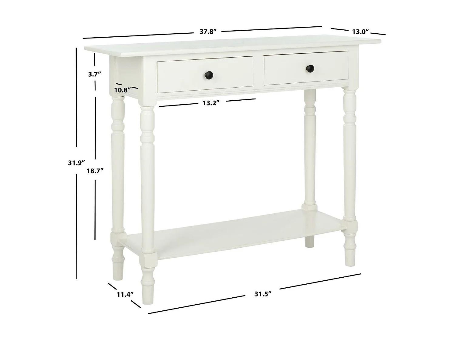 Table d'appoint Déchiré et crème 33 X 96 X 81.02 cm - Eathel