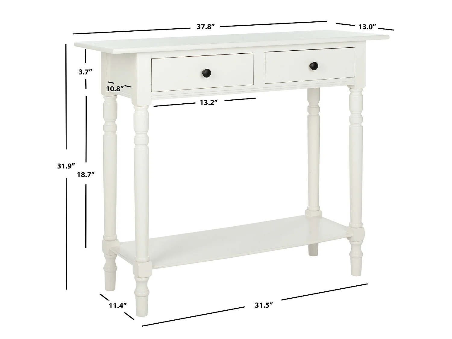Table d'appoint Déchiré et crème 33 X 96 X 81.02 cm - Eathel