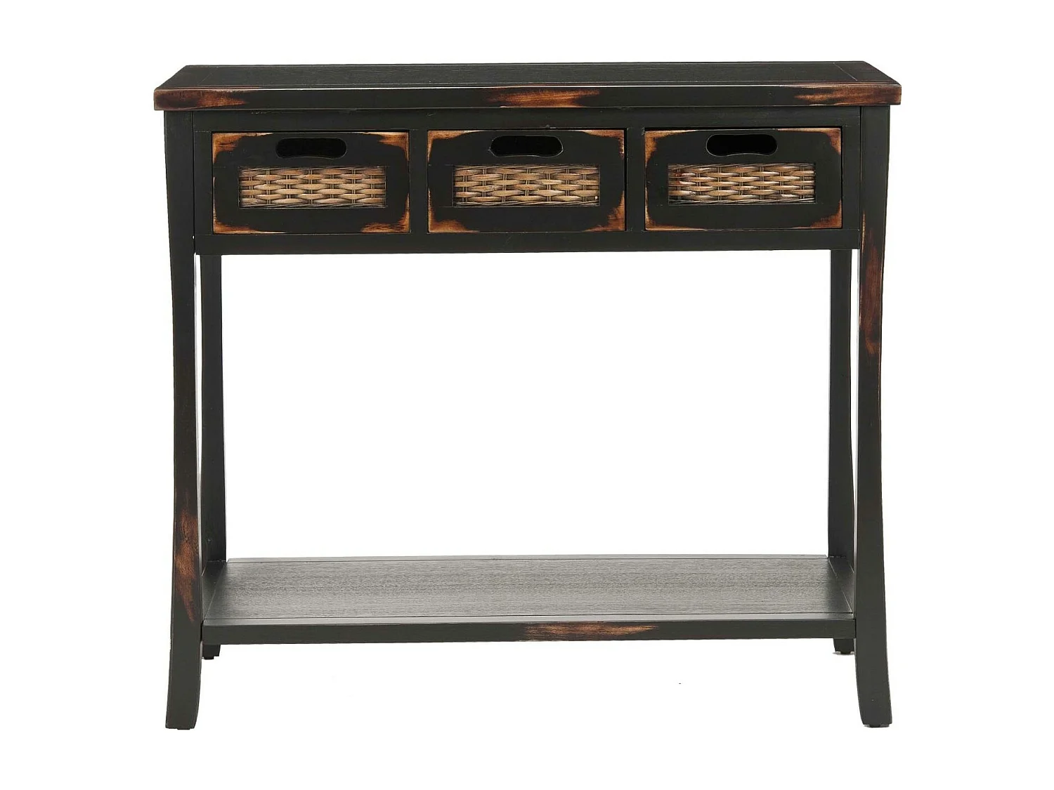 Table d'appoint Distressed & Black 36 X 86 X 76.2 cm - Laverna