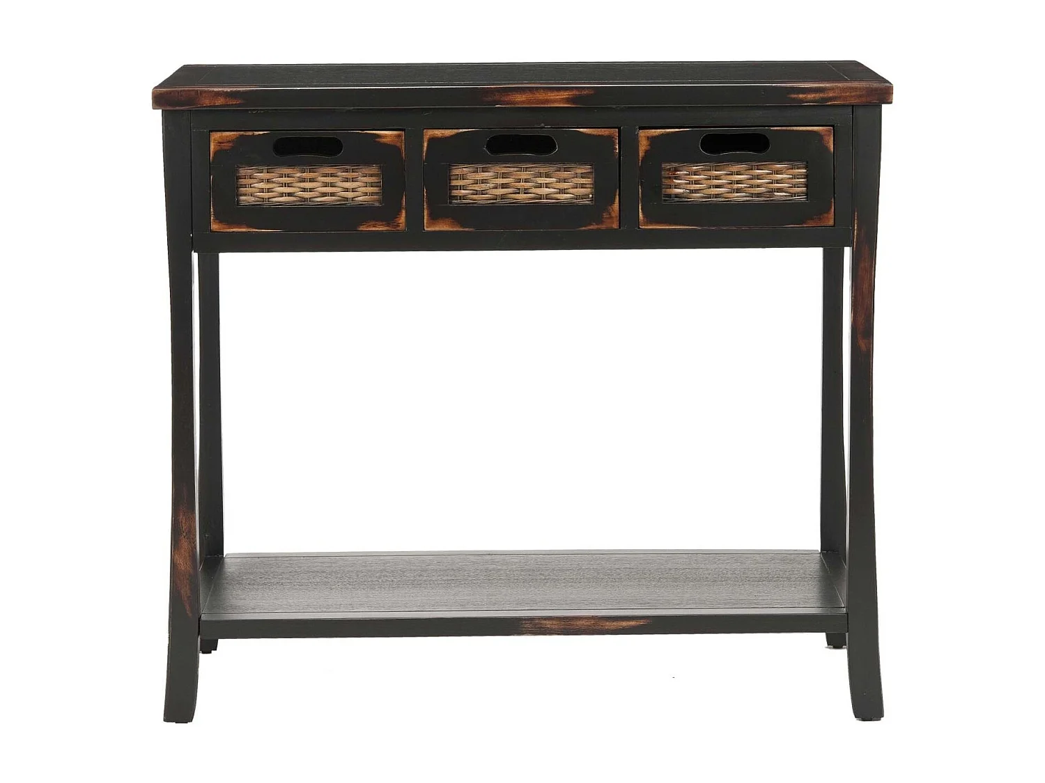 Table d'appoint Distressed & Black 36 X 86 X 76.2 cm - Laverna