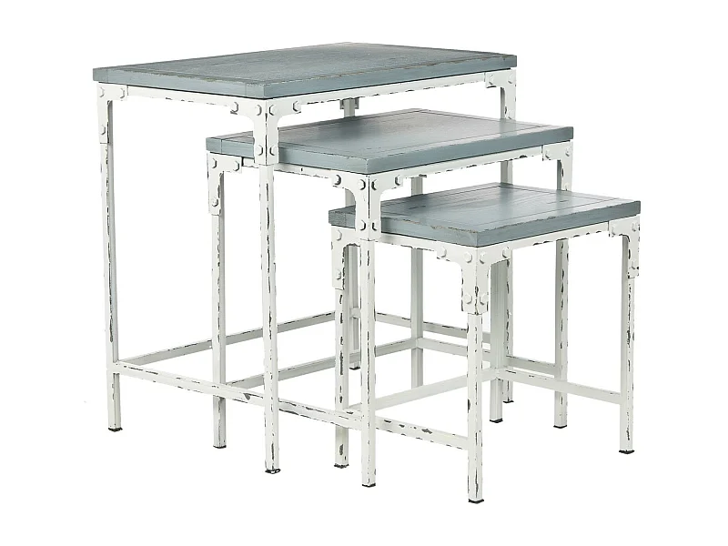 Meubles de rangement Vert ardoise et blanc fumé 67 X 46 cm - Syble