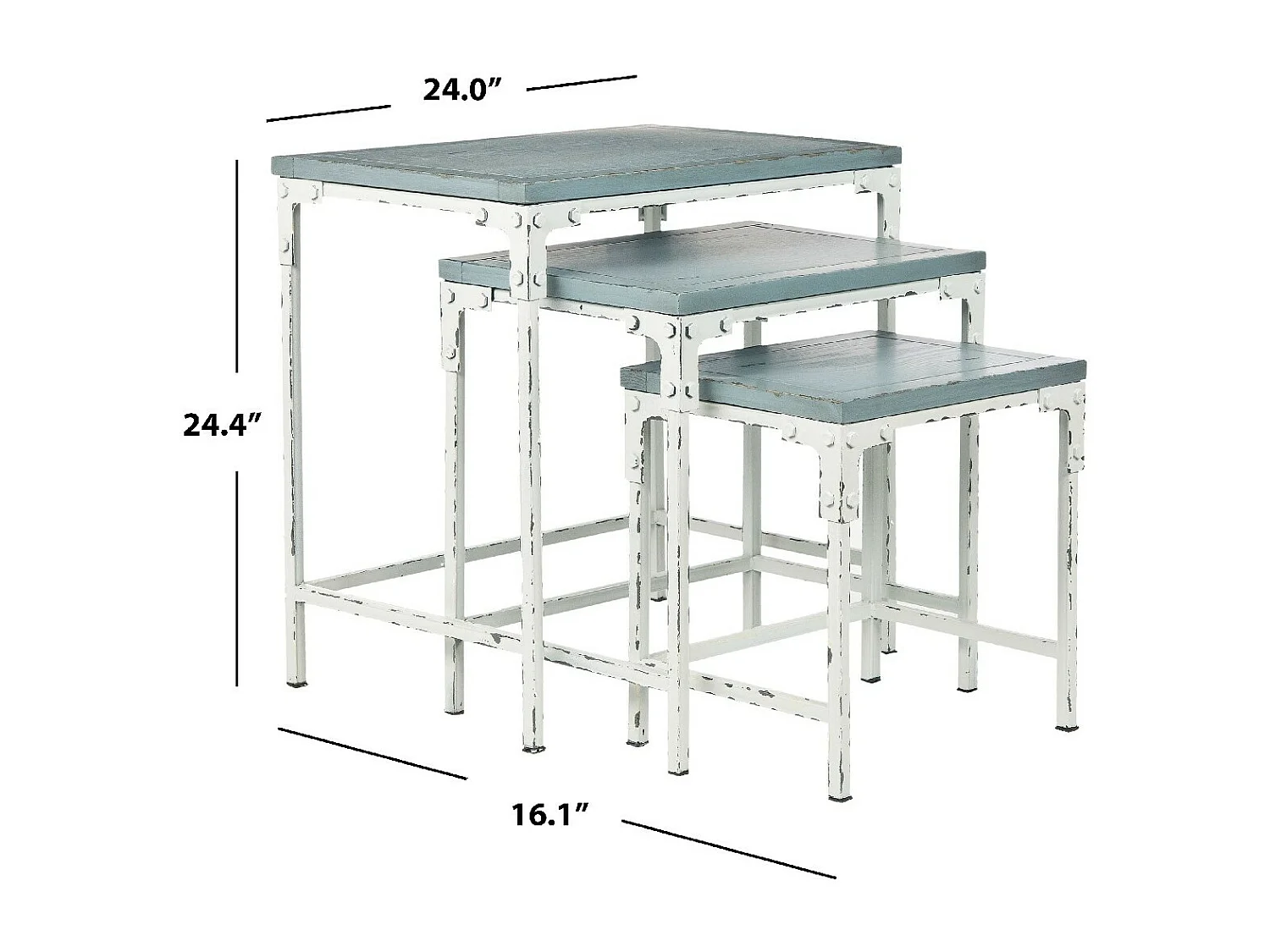 Meubles de rangement Vert ardoise et blanc fumé 67 X 46 cm - Syble