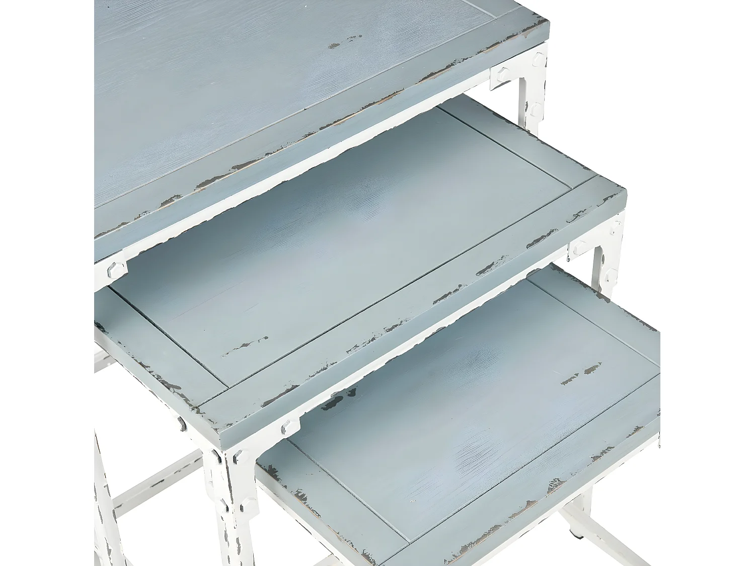 Meubles de rangement Vert ardoise et blanc fumé 67 X 46 cm - Syble