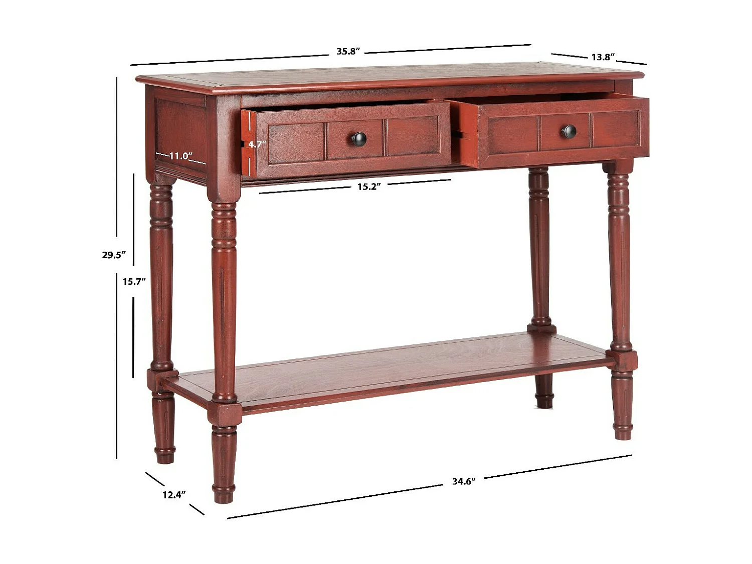 Table d'appoint Rouge 35 X 91 X 74.93 cm - Margarite