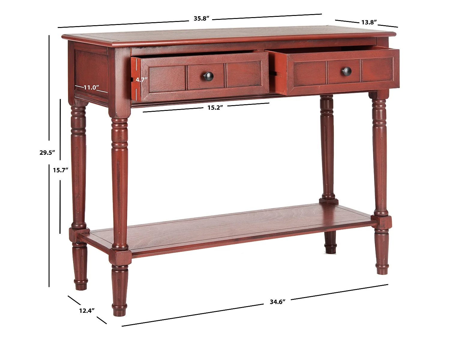 Table d'appoint Rouge 35 X 91 X 74.93 cm - Margarite