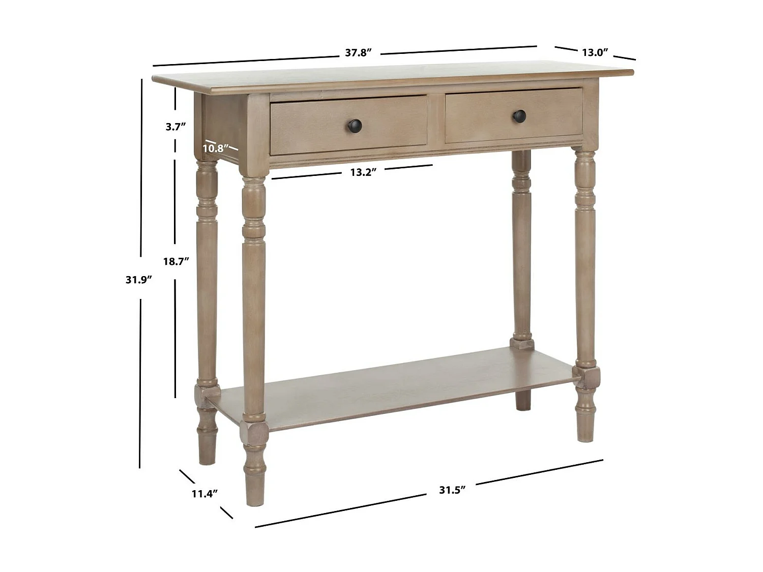 Table d'appoint Gris Vintage 33 X 96 X 81.02 cm - Eathel