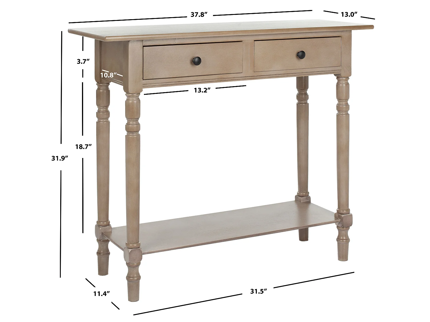 Table d'appoint Gris Vintage 33 X 96 X 81.02 cm - Eathel