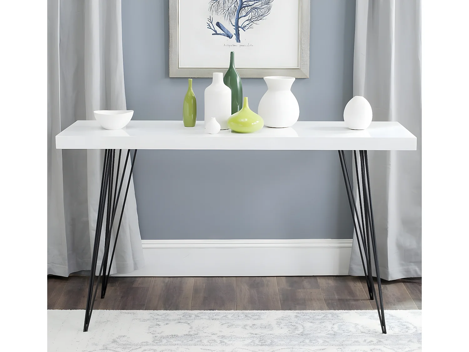 Table d'appoint Blanc et noir 44 X 140 X 82.04 cm - Enid