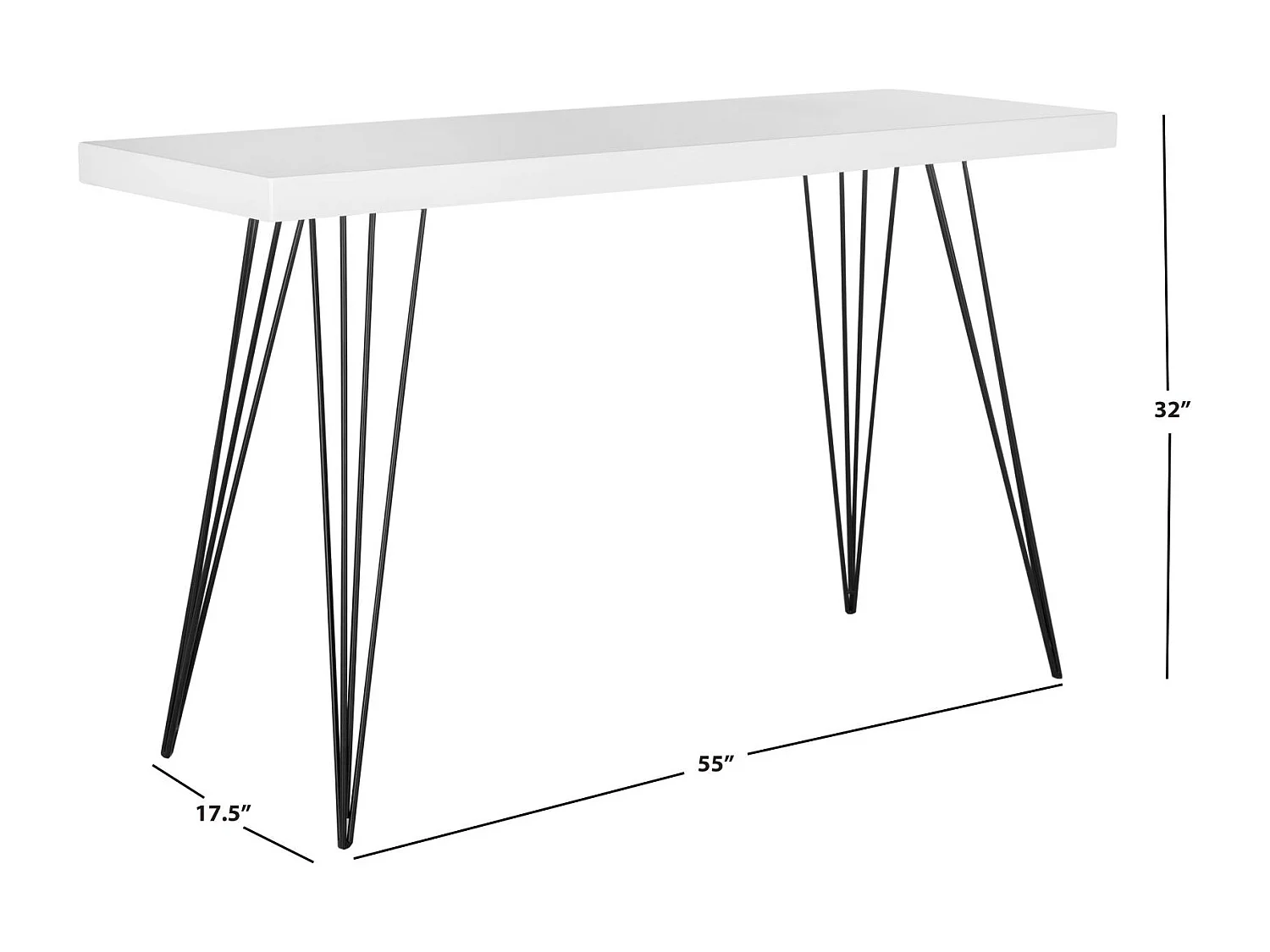 Table d'appoint Blanc et noir 44 X 140 X 82.04 cm - Enid