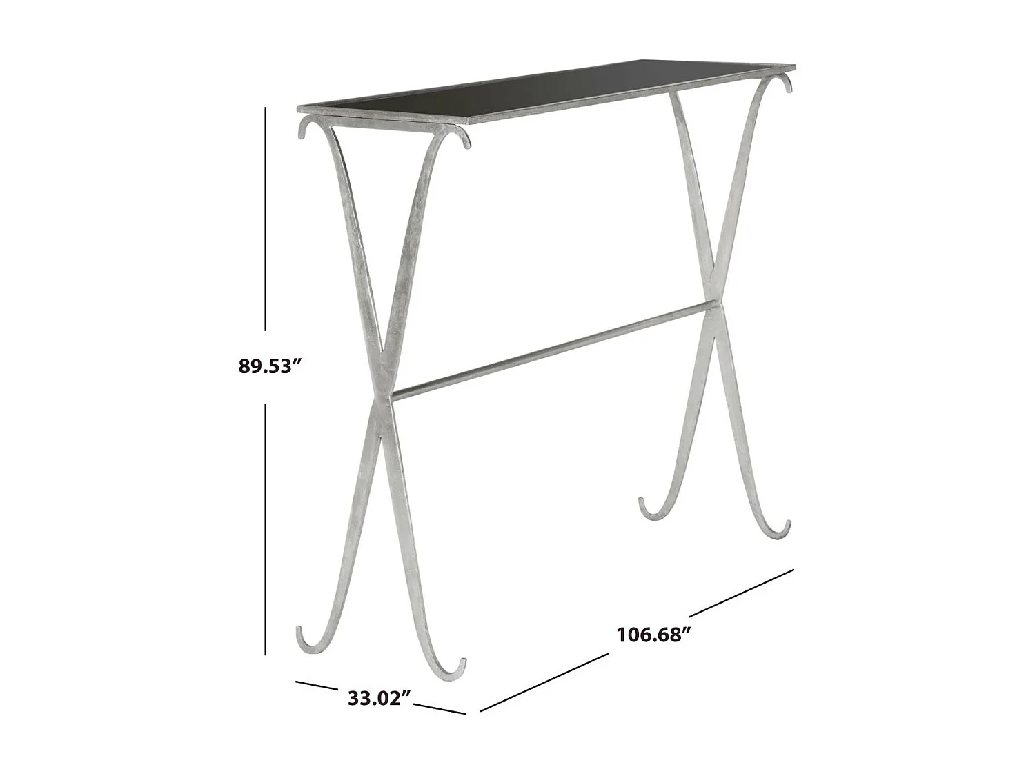 Table d'appoint Argent et noir 106 X 33 X 90.17 cm - Pearly