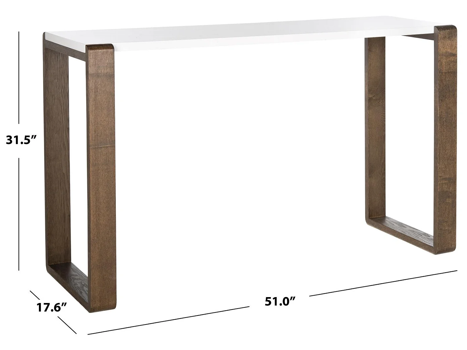 Table d'appoint Blanc & Marron foncé 45 X 130 X 80.01 cm - Essa