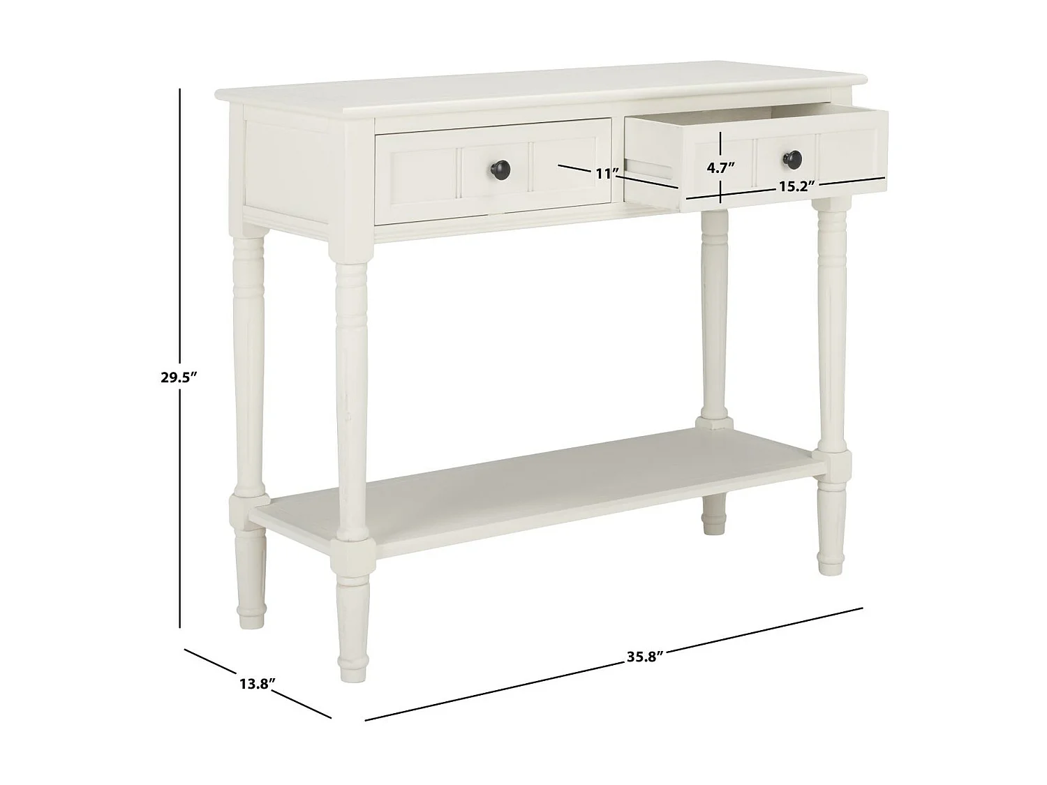 Table d'appoint Déchiré et crème 35 X 91 X 74.93 cm - Margarite