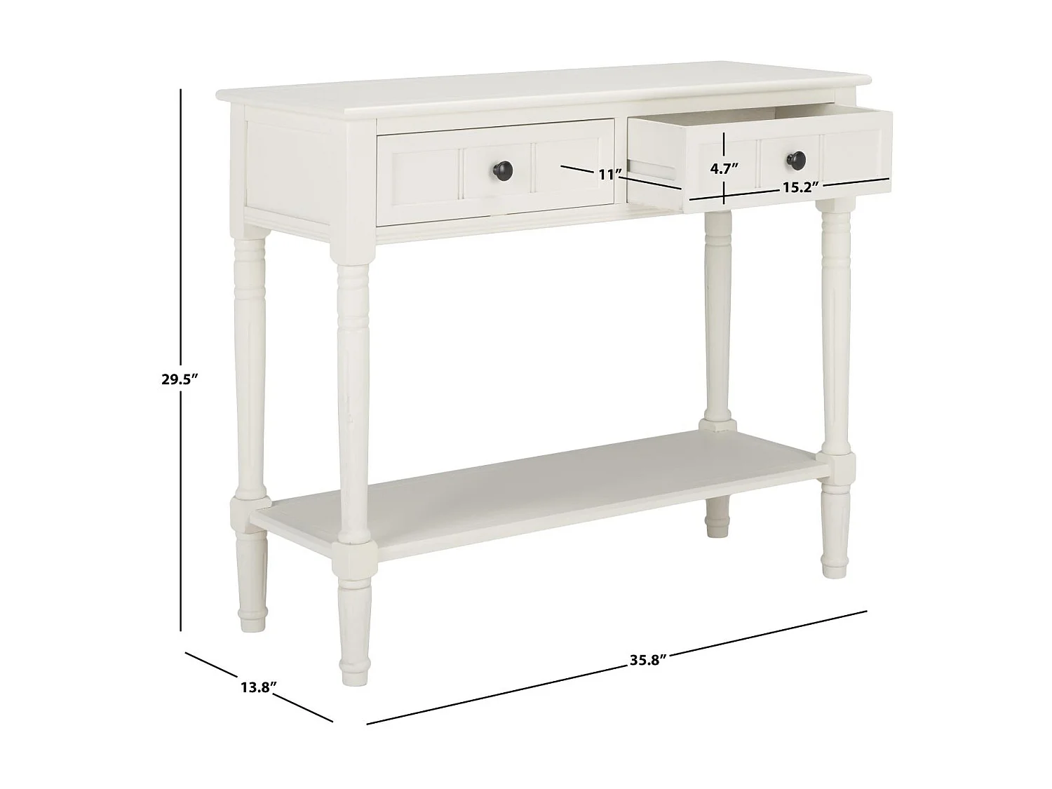 Table d'appoint Déchiré et crème 35 X 91 X 74.93 cm - Margarite