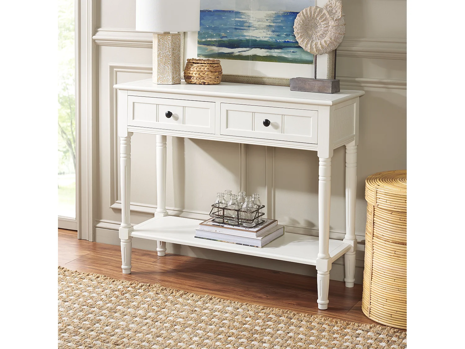 Table d'appoint Déchiré et crème 35 X 91 X 74.93 cm - Margarite