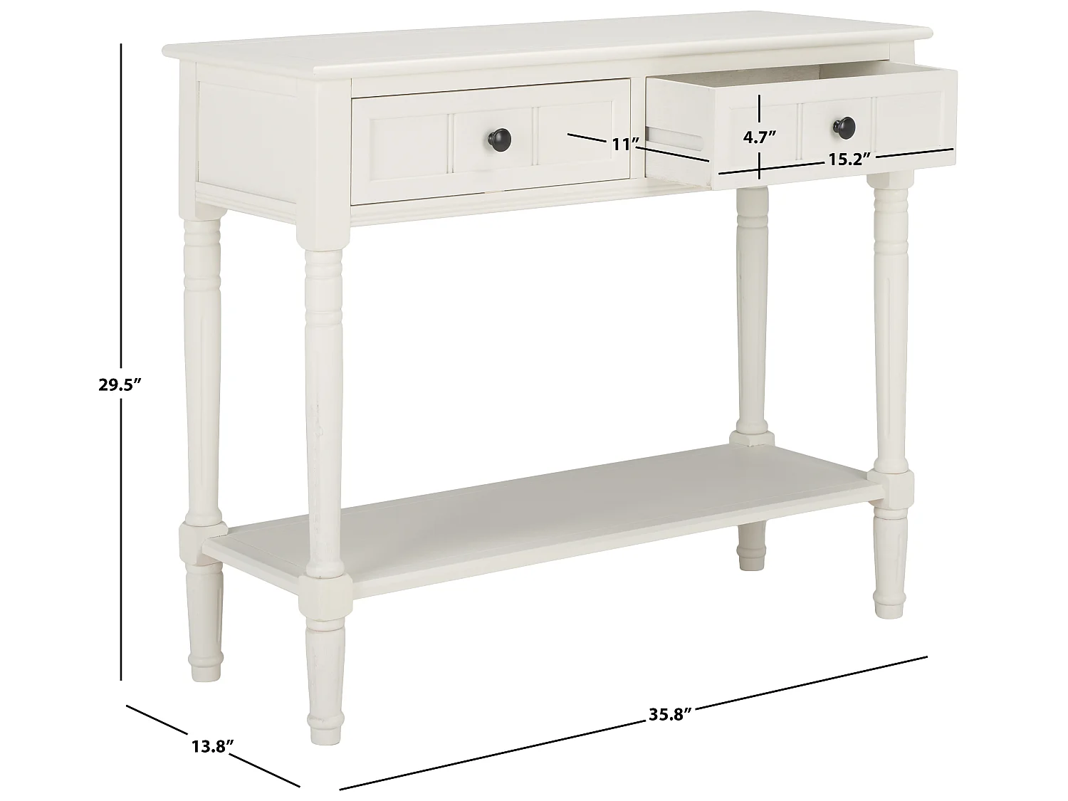 Table d'appoint Déchiré et crème 35 X 91 X 74.93 cm - Margarite