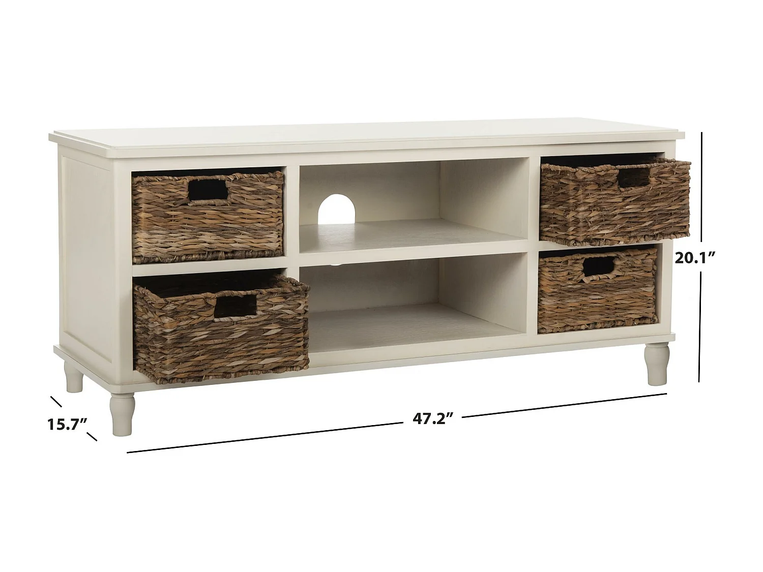 Meubles de rangement Distressed & White 40 X 120 X 51.05 cm - Oneta