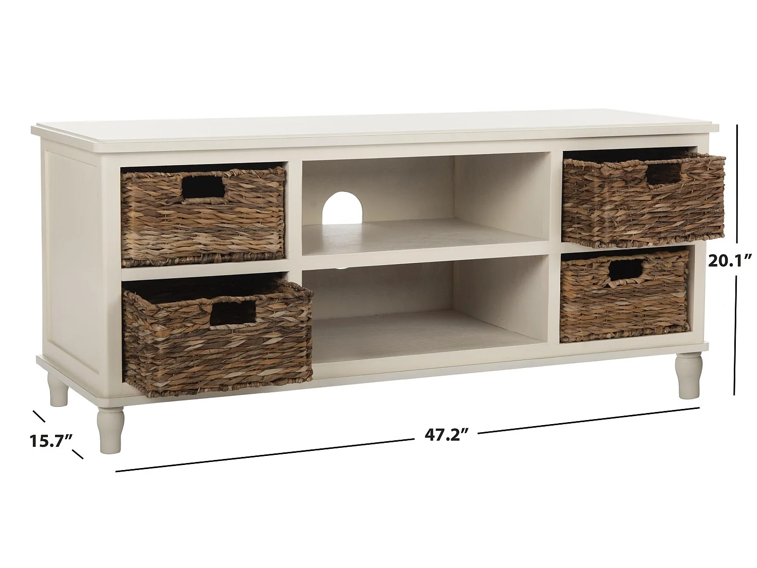 Meubles de rangement Distressed & White 40 X 120 X 51.05 cm - Oneta