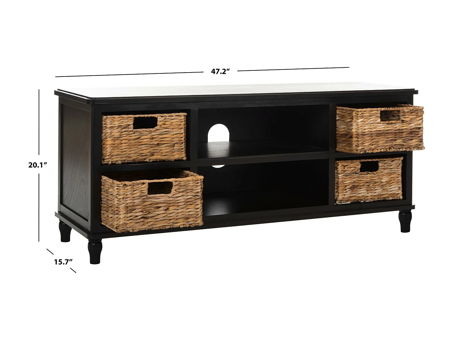 Meubles de rangement Distressed & Black 39 X 119 X 51.05 cm - Oneta