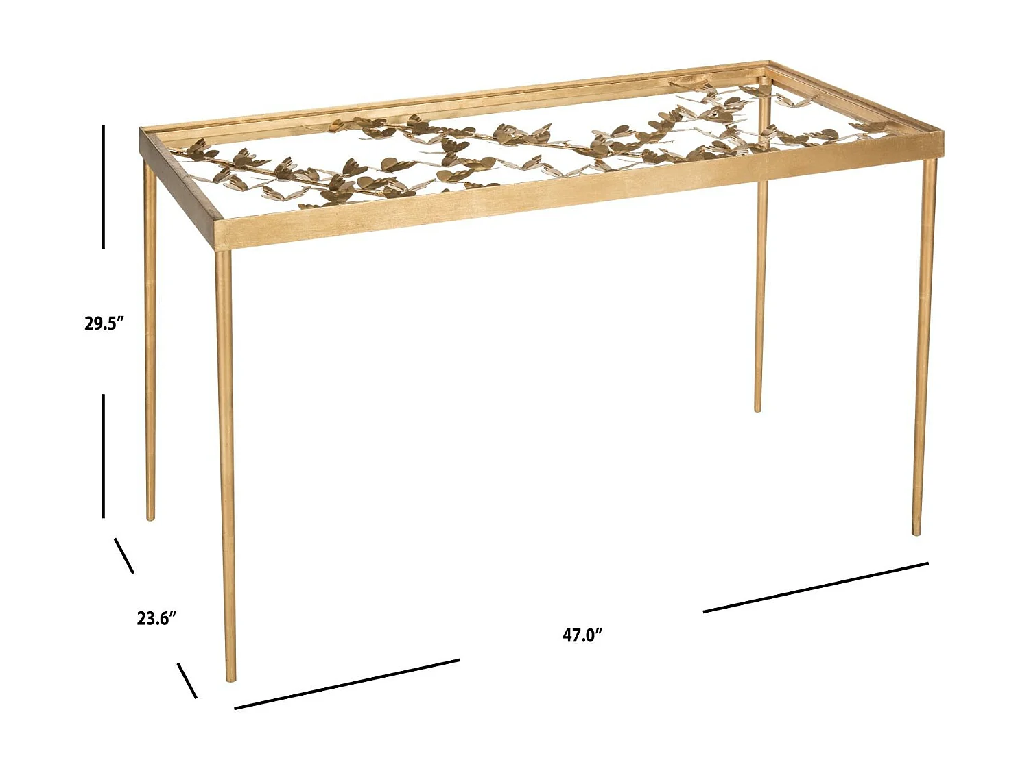 Bureau Or et transparent 60 X 119 X 74.93 cm - Olivine