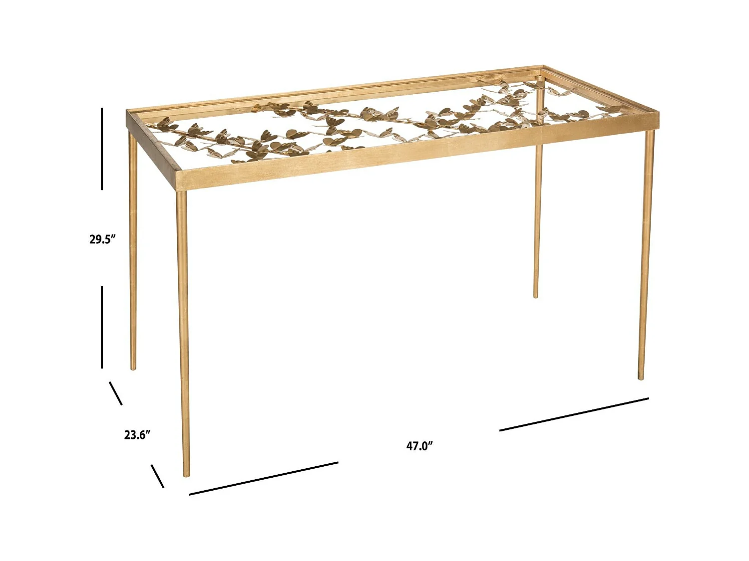 Bureau Or et transparent 60 X 119 X 74.93 cm - Olivine