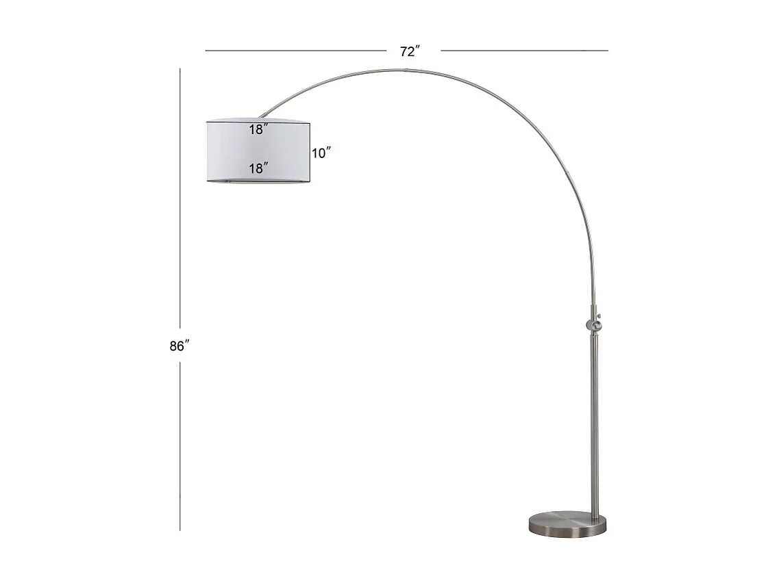 Lampadaire Nickel 46 X 183 X 218.44 cm - Vita