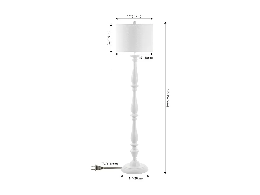 Lampe sur pied Blanc 40 x 40 x 160 cm - Bessie