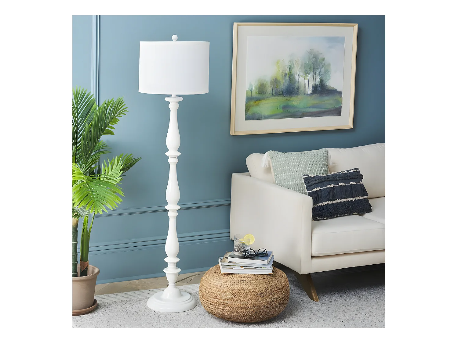 Lampe sur pied Blanc 40 x 40 x 160 cm - Bessie