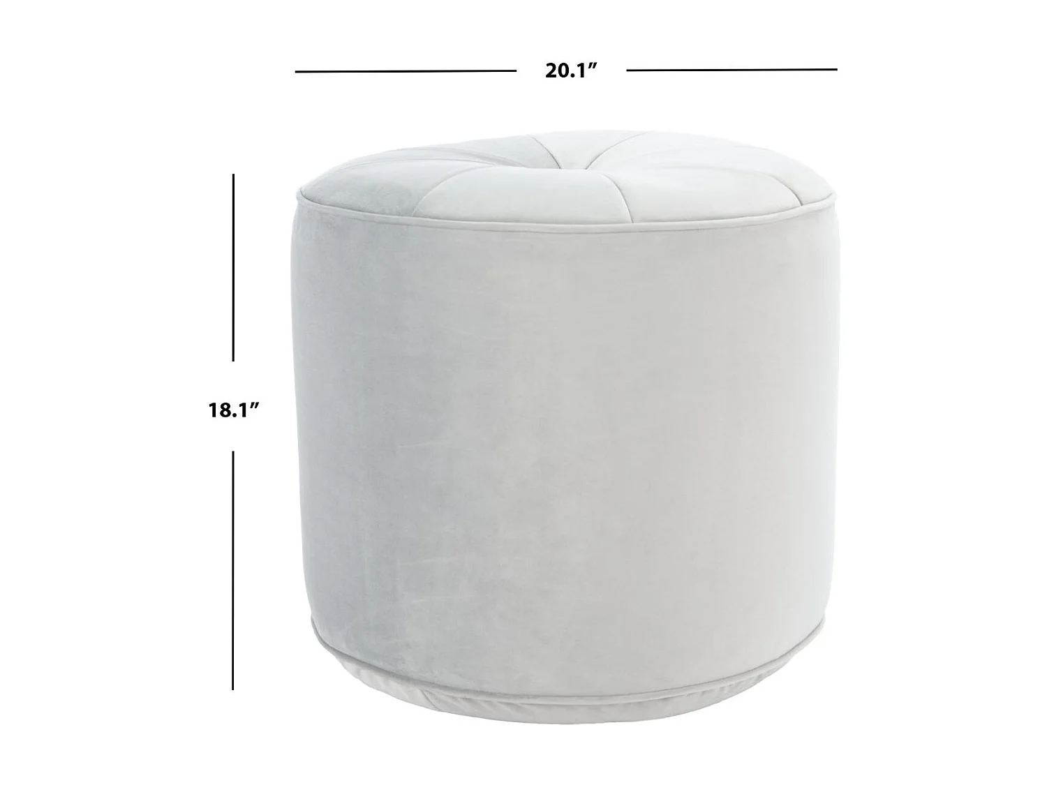 Banc & Ottomane Gris clair 53.34 X 53.34 X 48.26 cm - Lorine