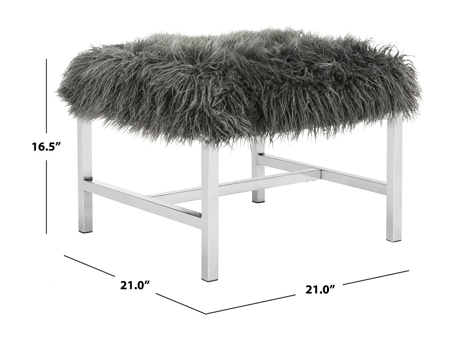Banc & Ottomane Gris 53 X 53 X 41.91 cm - Eppie