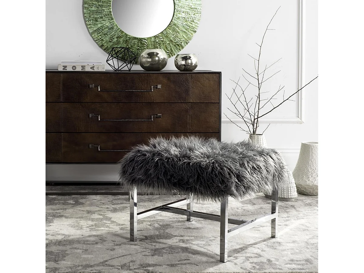 Banc & Ottomane Gris 53 X 53 X 41.91 cm - Eppie