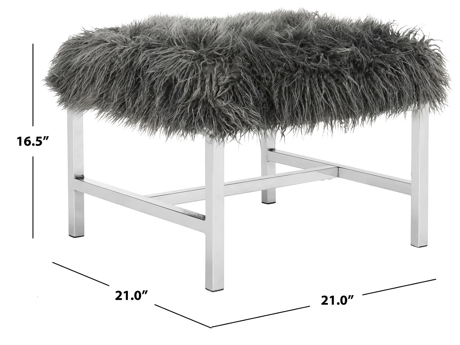 Banc & Ottomane Gris 53 X 53 X 41.91 cm - Eppie