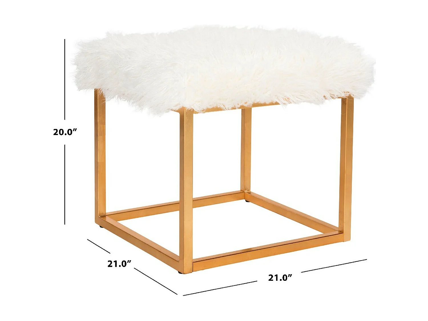 Banc & Ottomane Blanc 53 X 53 X 50.8 cm - Orra