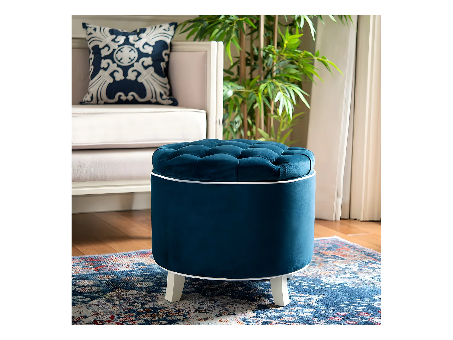 Banc & Ottomane Marine 53 X 53 X 49.78 cm - Cathy