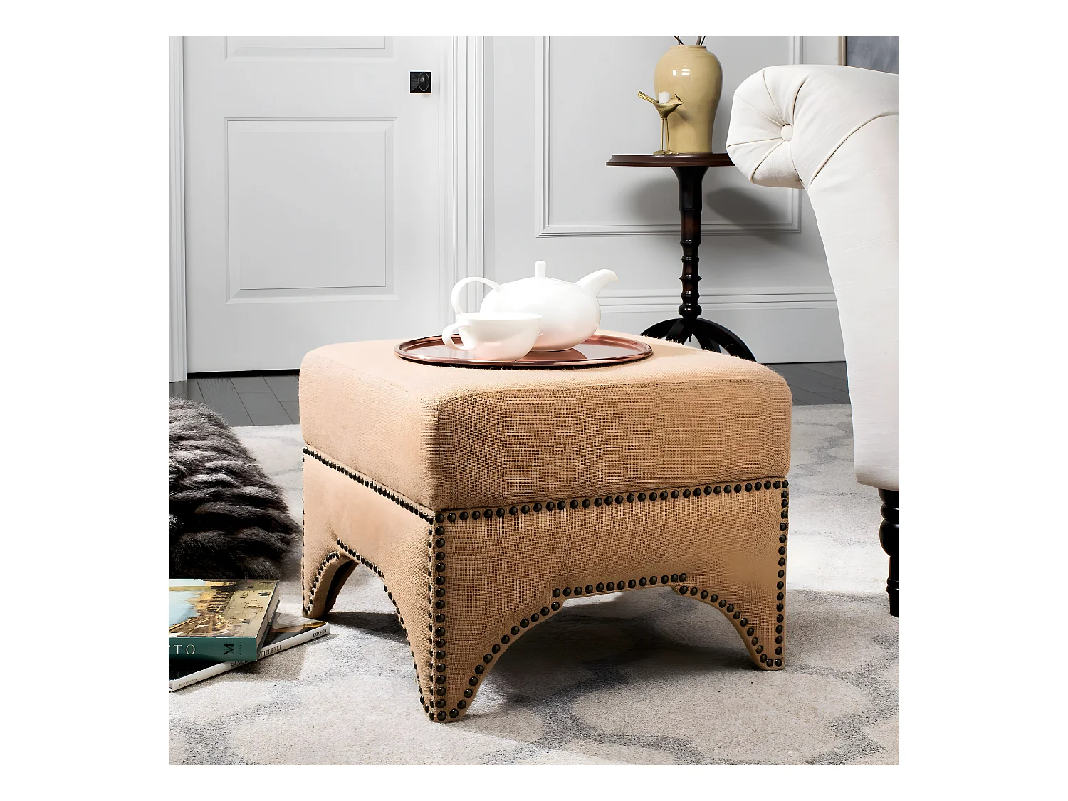 Banc & Ottomane Beige 51 X 51 X 41.91 cm - Marta