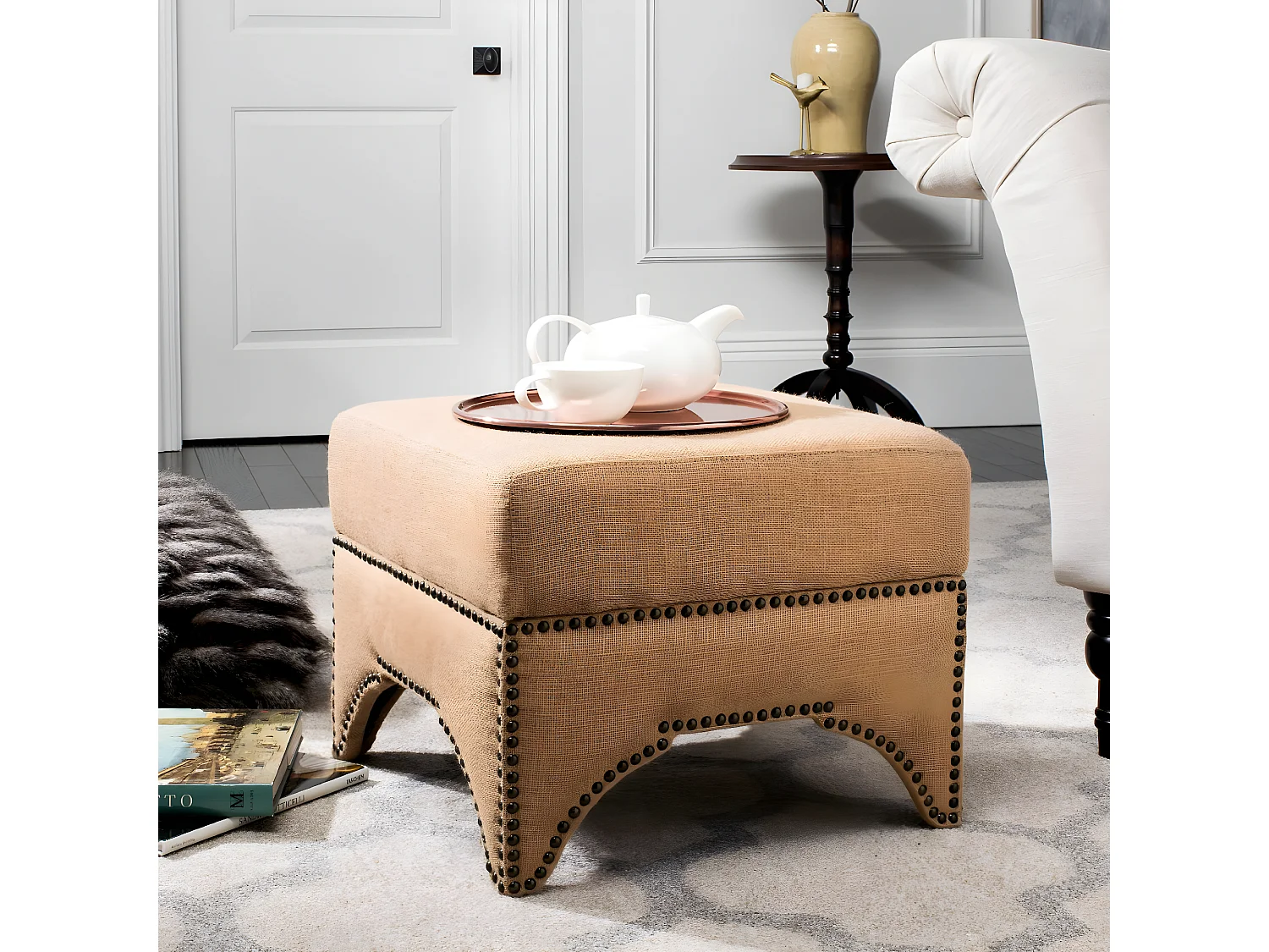 Banc & Ottomane Beige 51 X 51 X 41.91 cm - Marta