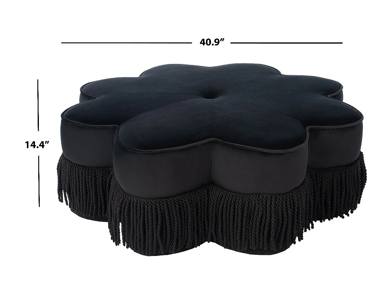 Banc & Ottomane Noir 99.06 X 99.06 X 36.576 cm - Palma