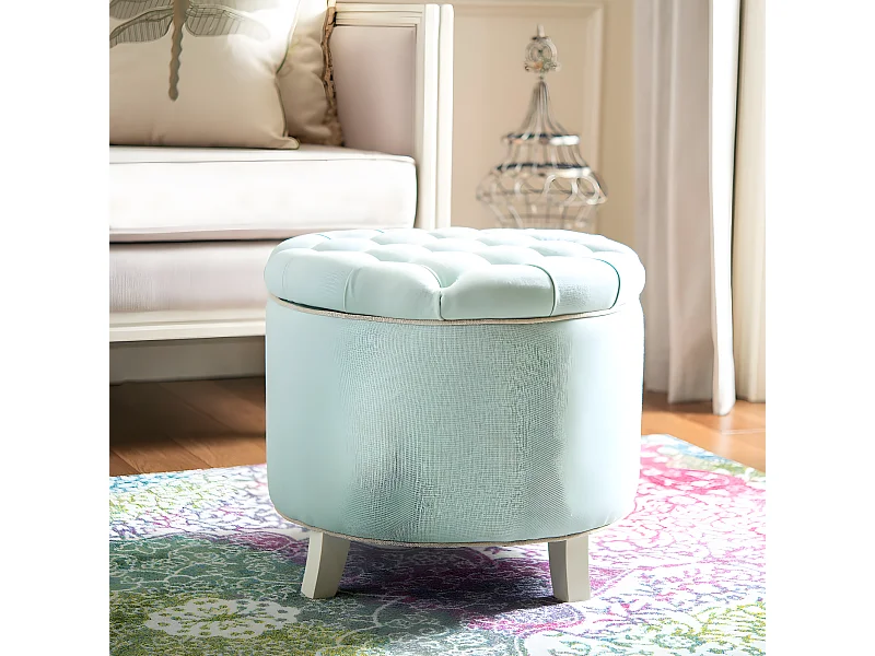 Banc & Ottomane Bleu œuf de mer 53 X 53 X 49.78 cm - Cathy