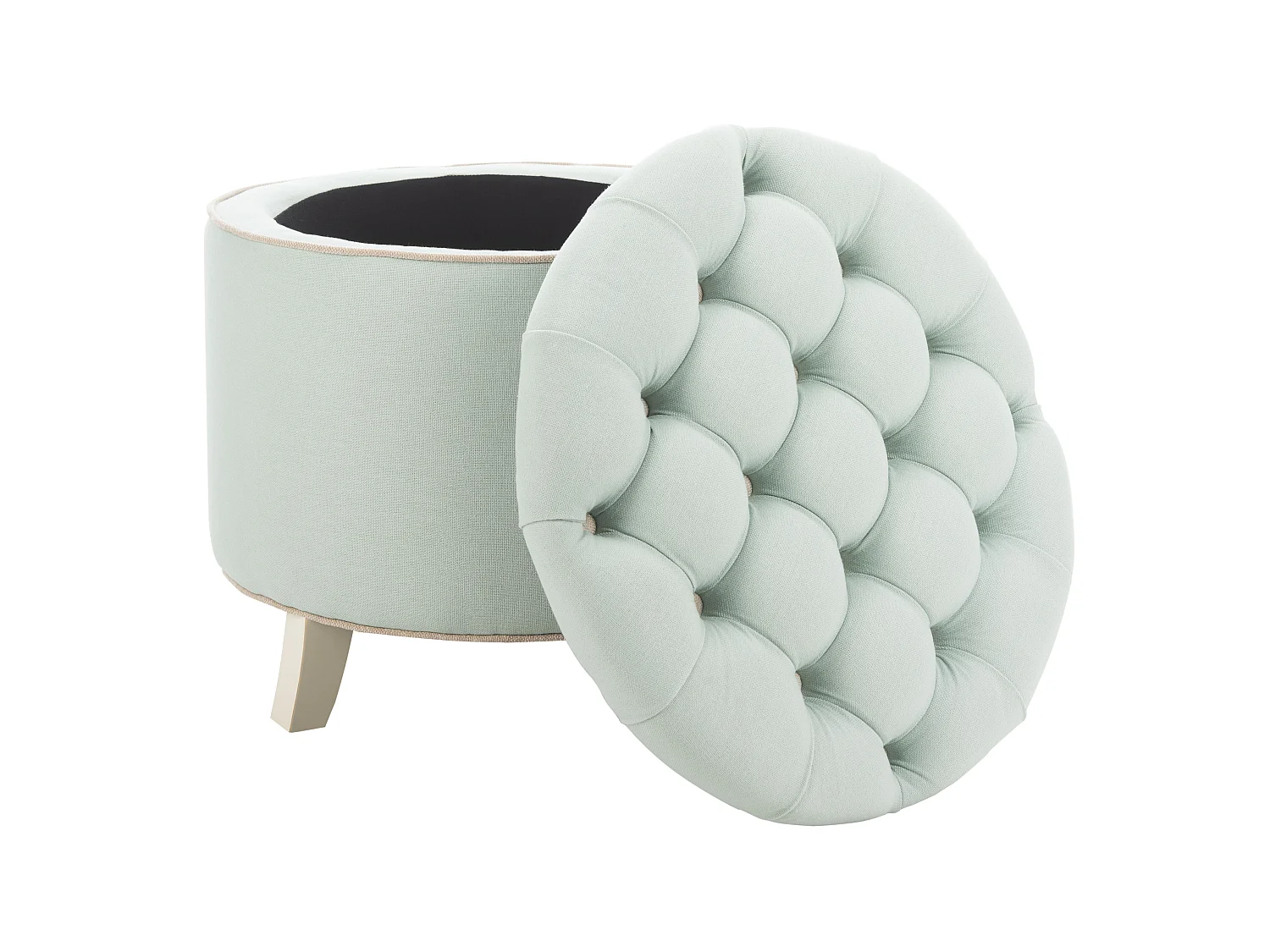 Banc & Ottomane Bleu œuf de mer 53 X 53 X 49.78 cm - Cathy