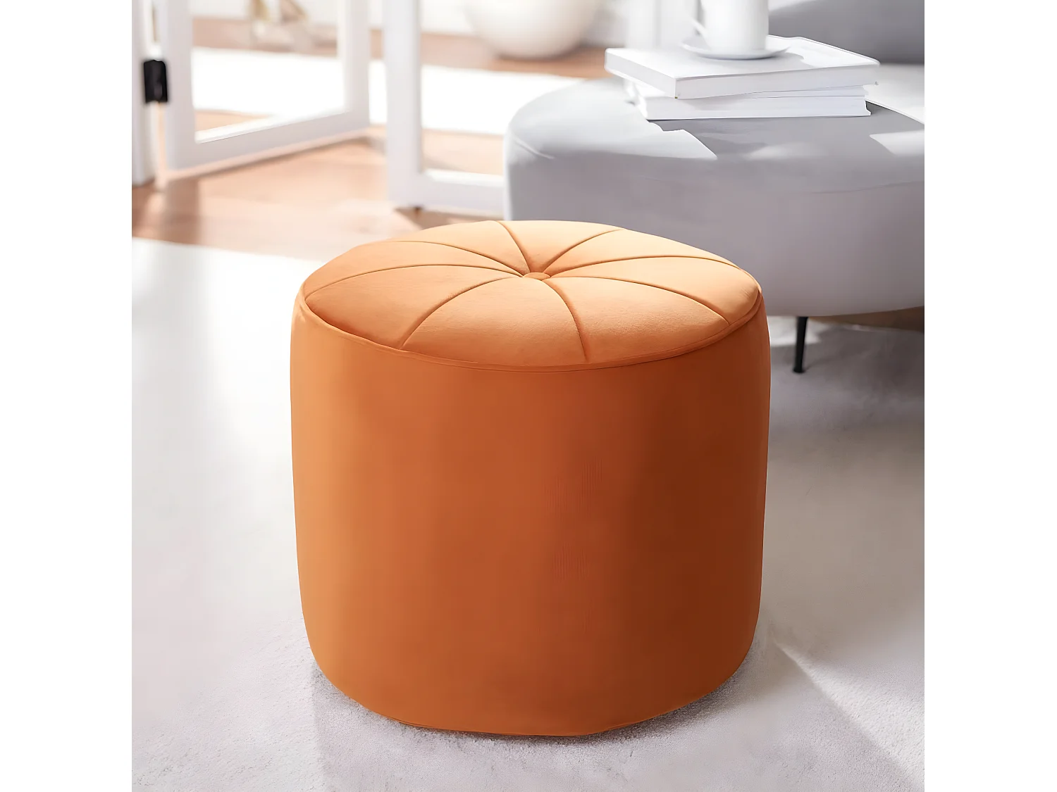 Banc & Ottomane Orange 53.34 X 53.34 X 48.26 cm - Lorine